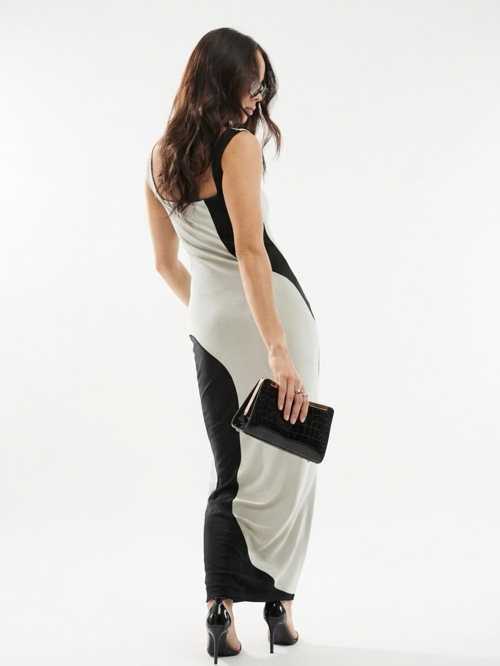 4th & Reckless Starfish Swirl Knit Glitter Maxi Dress Size Medium